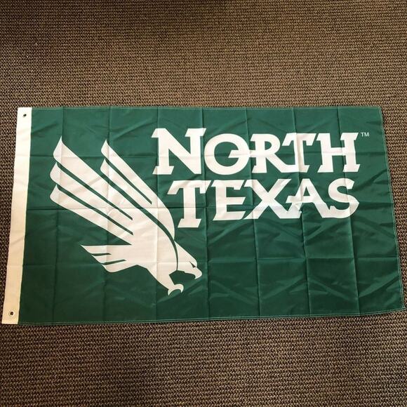 UNT North Texas Mean Green Eagles Flag New 3x5 FT Mancave Gameday Dorm Room - Picture 2 of 4